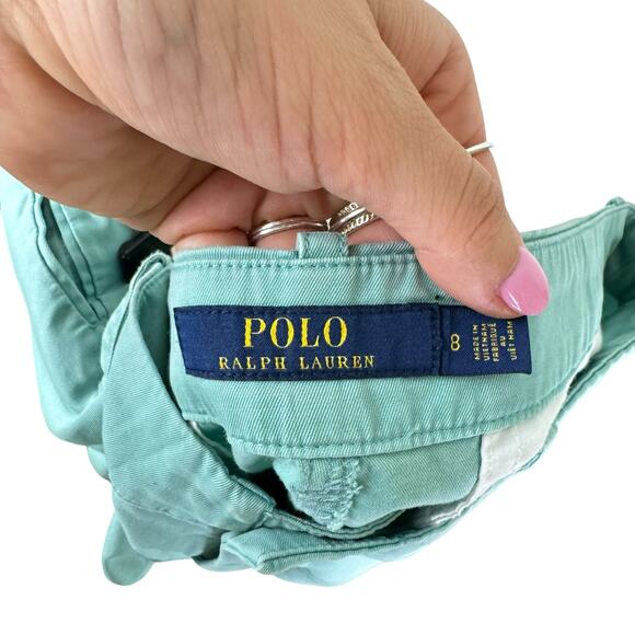 Polo Ralph Lauren Women's Blue Mid Rise 100% Cotton Casual Chino Shorts - Picture 7 of 9